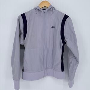 Reebok Full Zip Hooded Jacket Large Lavender Navy